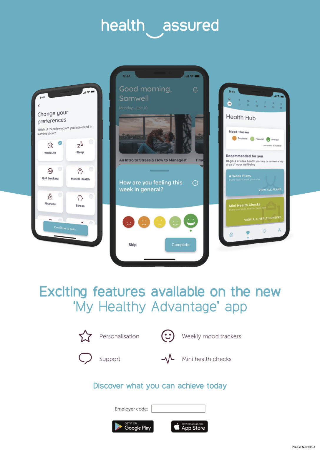 EAP My Healthy Advantage App Poster - Defence Police Federation